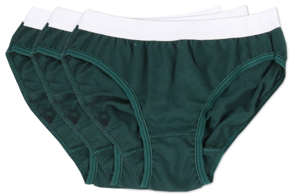 Underwear Girls Panties - Bottle Green (3pk)