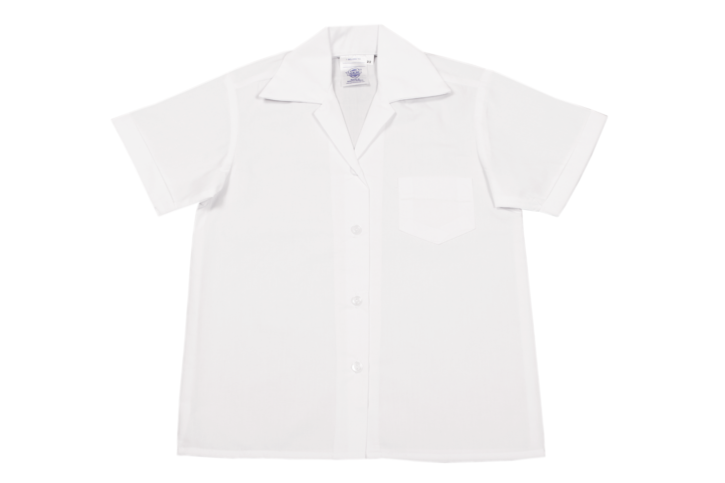 Shortsleeve Gladneck Blouse - White (No top button)