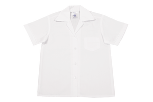 Shortsleeve Gladneck Blouse - White (no top button) 