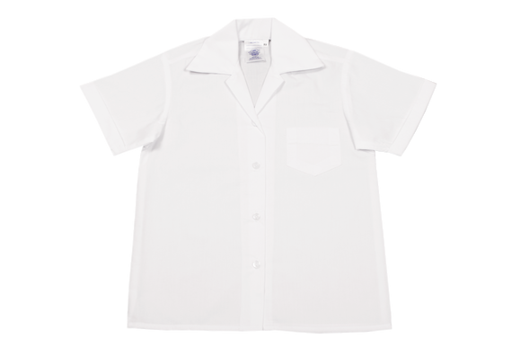 Shortsleeve Gladneck Blouse - White (no top button)