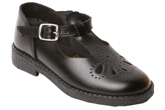 Toughees Betty Tear Drop School Shoes - Black