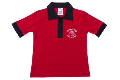 Golf Shirt Red EMB - Wonder Academy Montessori