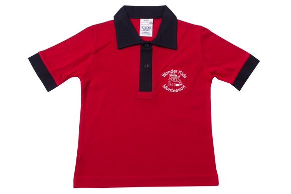 Golf Shirt Red EMB - Wonder Academy Montessori