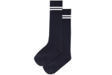 Boys 3/4 Striped Long Socks - Peaceville Navy/White