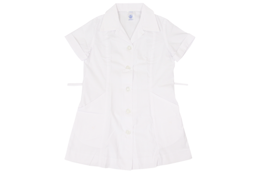 Plain Dress - White Poly Cotton