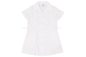 Plain Dress - White Poly Cotton 